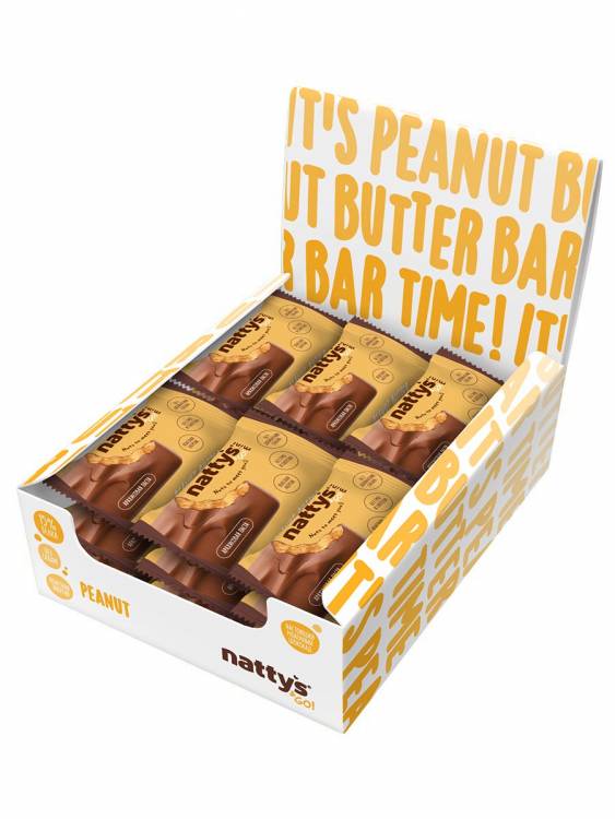 Шоколадные батончики без сахара Nattys&Go! мини с арахисовой пастой 20 гр, 18 шт
