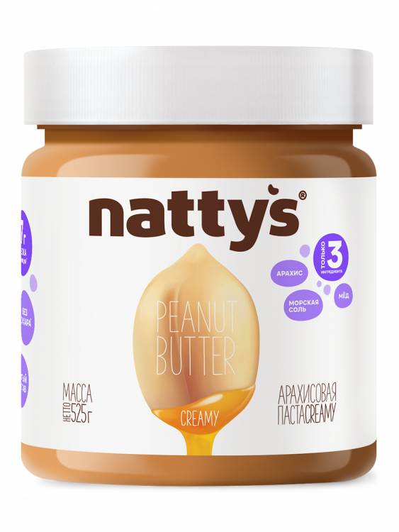 Арахисовая паста Nattys с мёдом, 525 г