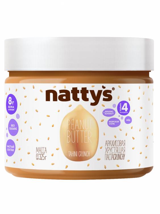 Арахисовая паста Nattys с кунжутом и мёдом, 325 г 