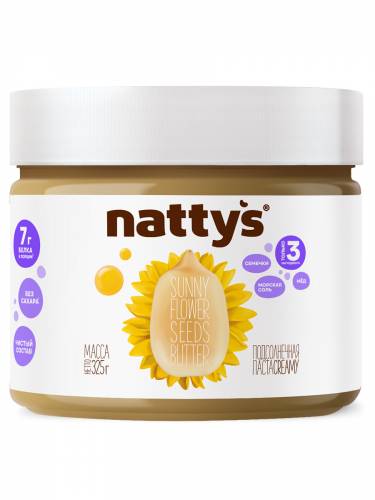 Паста семечки подсолнуха Nattys с мёдом, 325 г